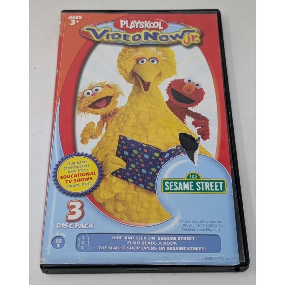 VideoNow Jr. Playskool‎ Sesame Street 3 Disc PVD Set - Big Bird, Elmo -